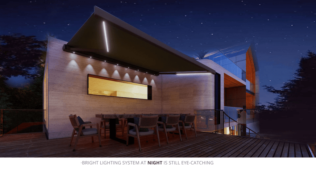 Modern Outdoor Full Cassette Retractable Awning Waterproof - VistaVip