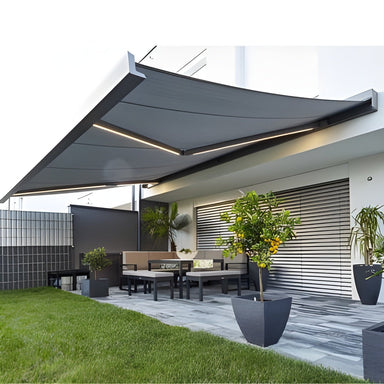 Modern Outdoor Full Cassette Retractable Awning Waterproof - VistaVip